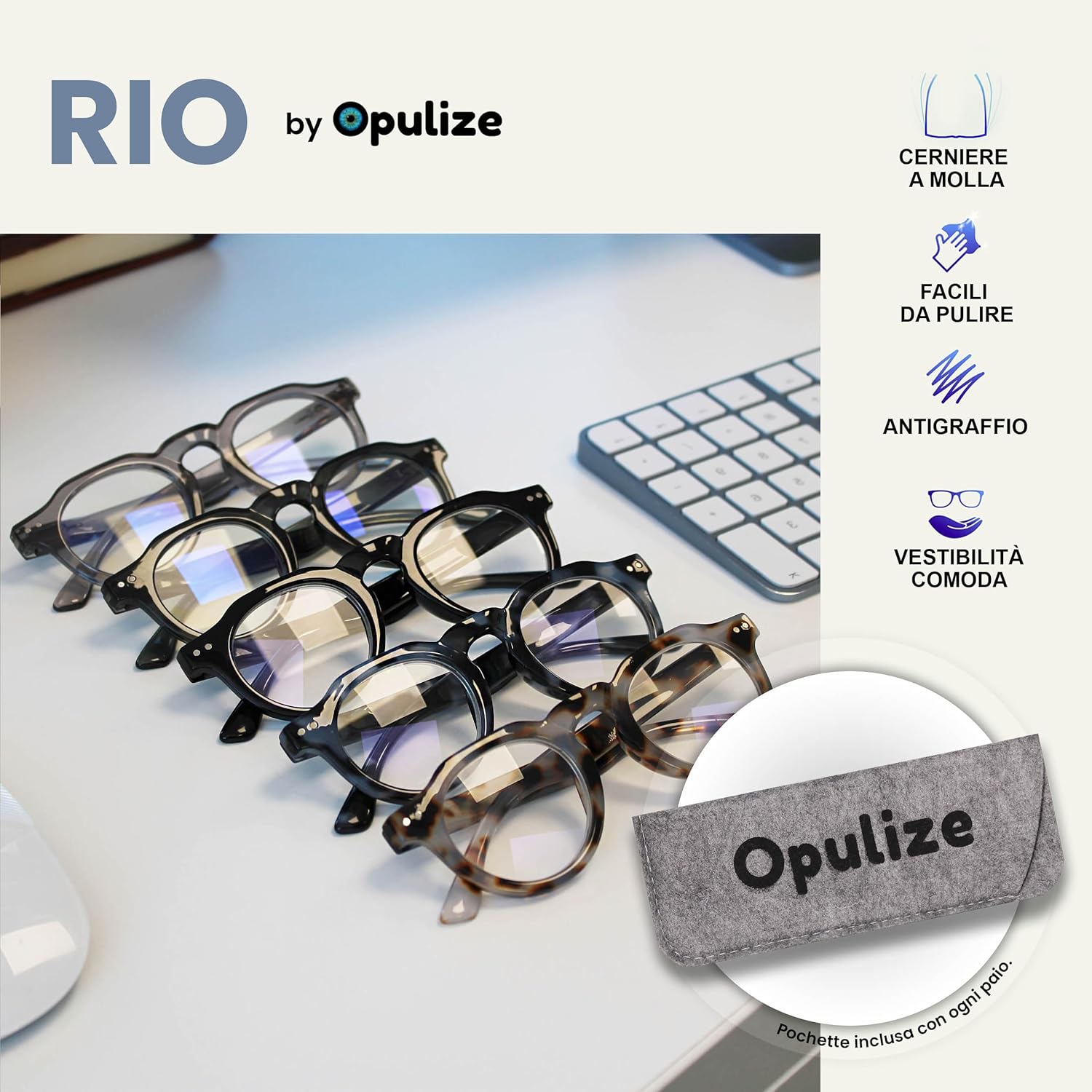 Gafas de lectura OPULIZE RIO Anti Luz Azul